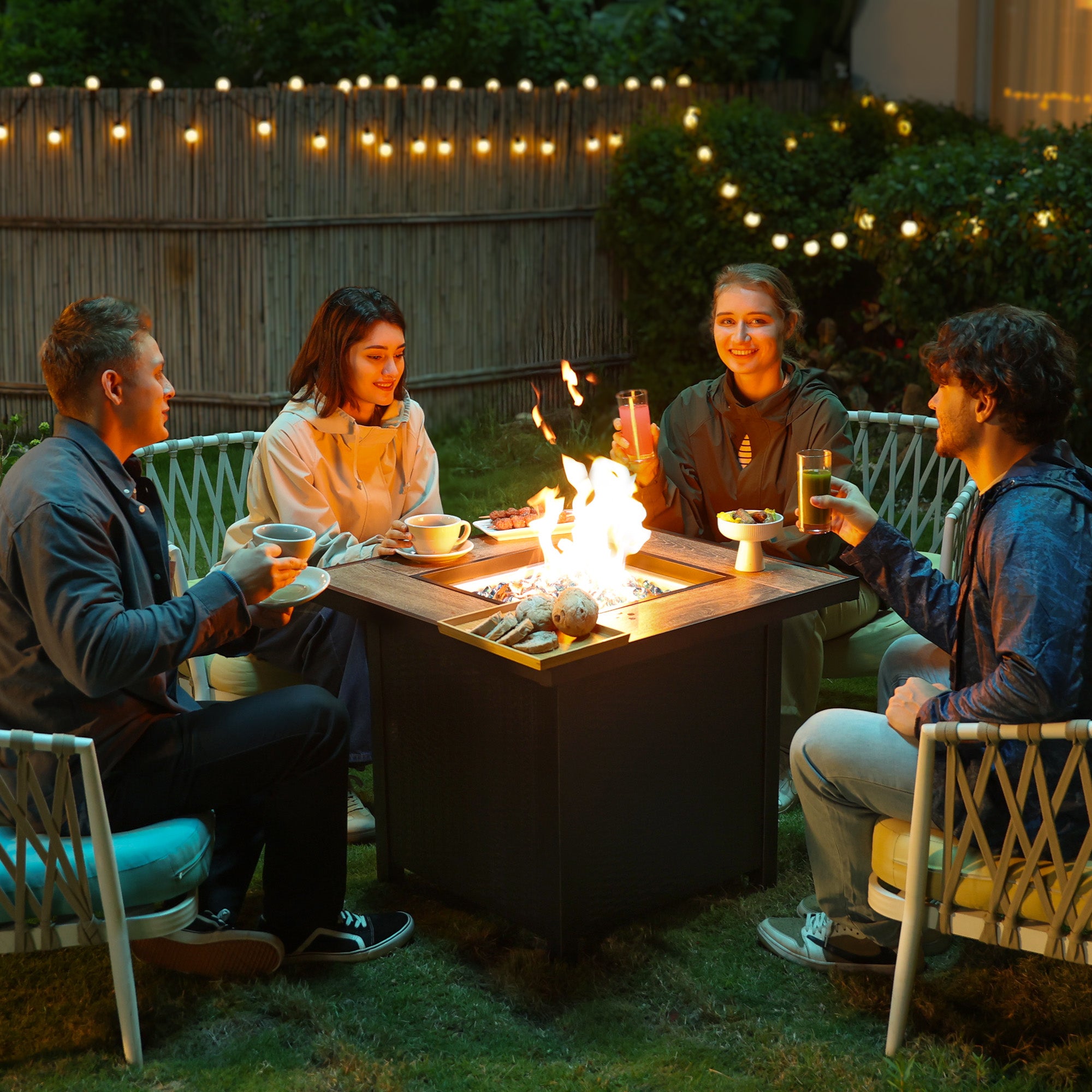 30 Inch Propane Fire Pit for Outdoor, Black