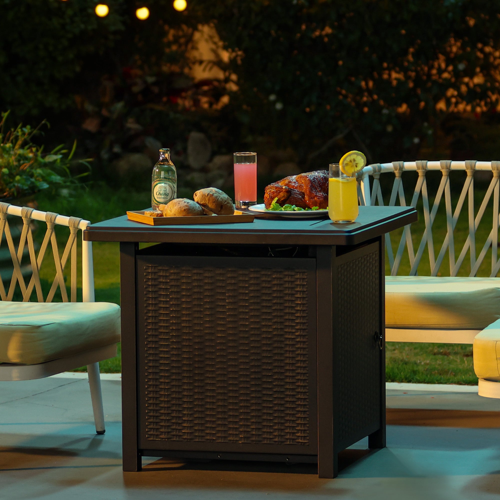30 Inch Propane Fire Pit for Outdoor, Black