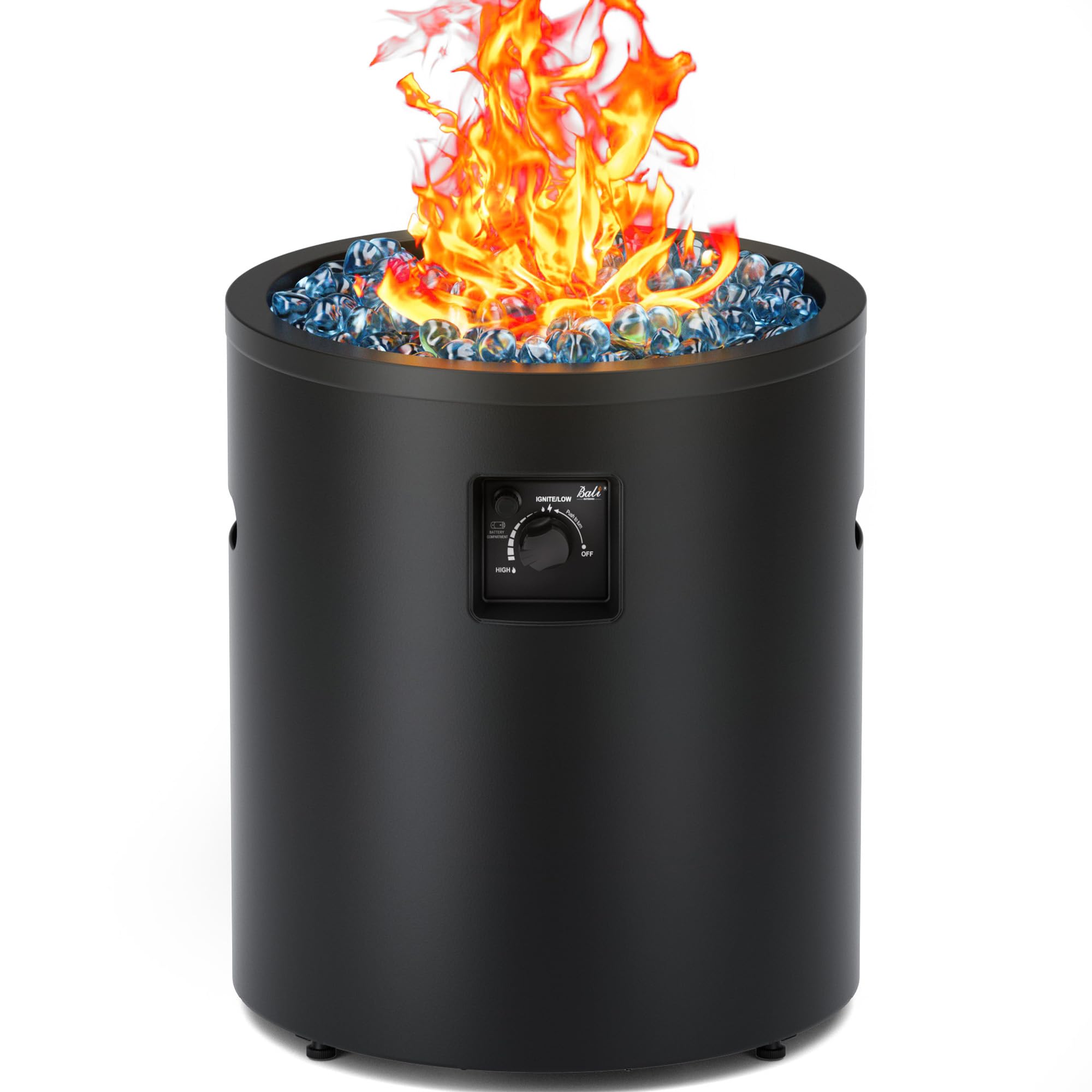 23 Inch Propane Fire Pit, Black