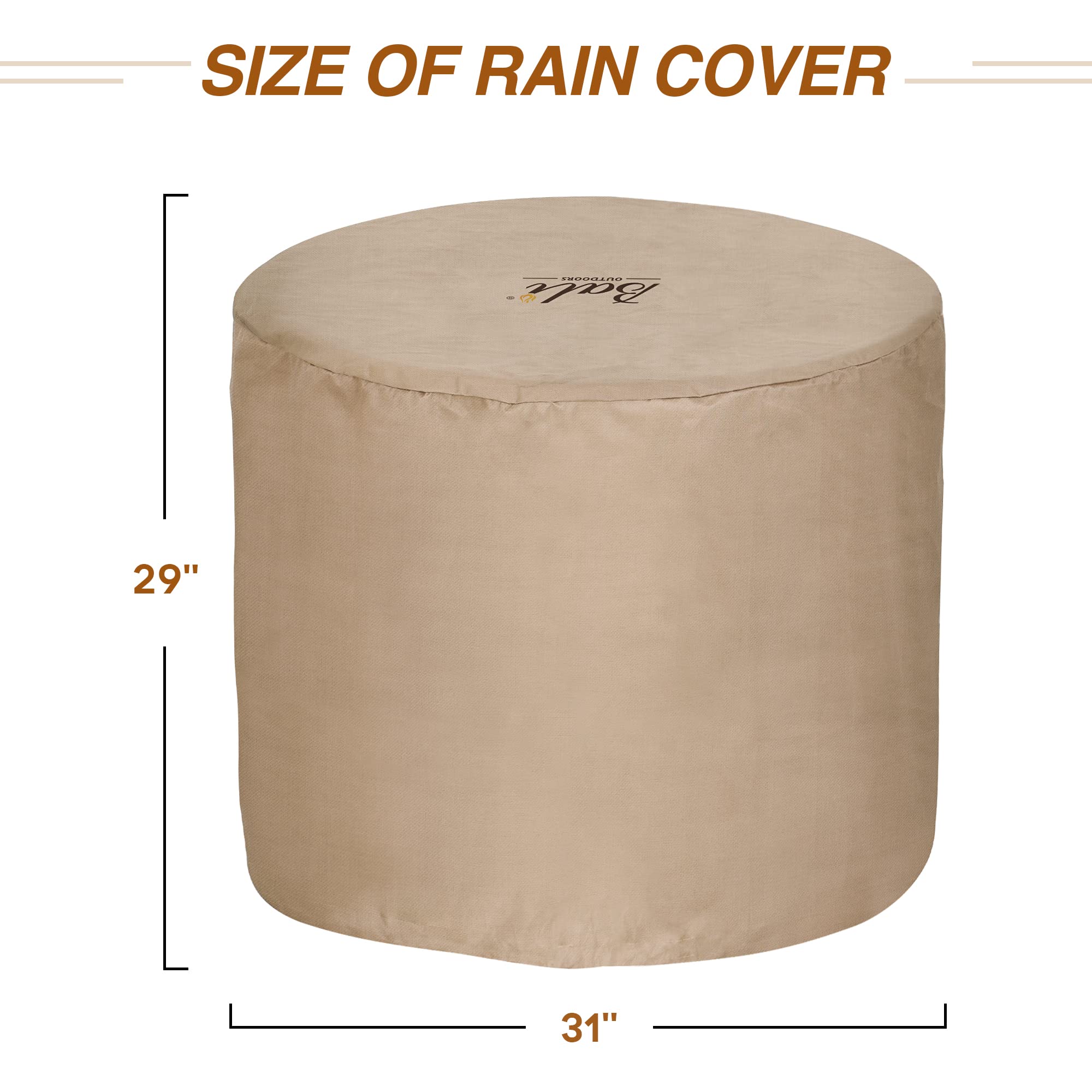 30 Inch Fire Pit Cover, Brown