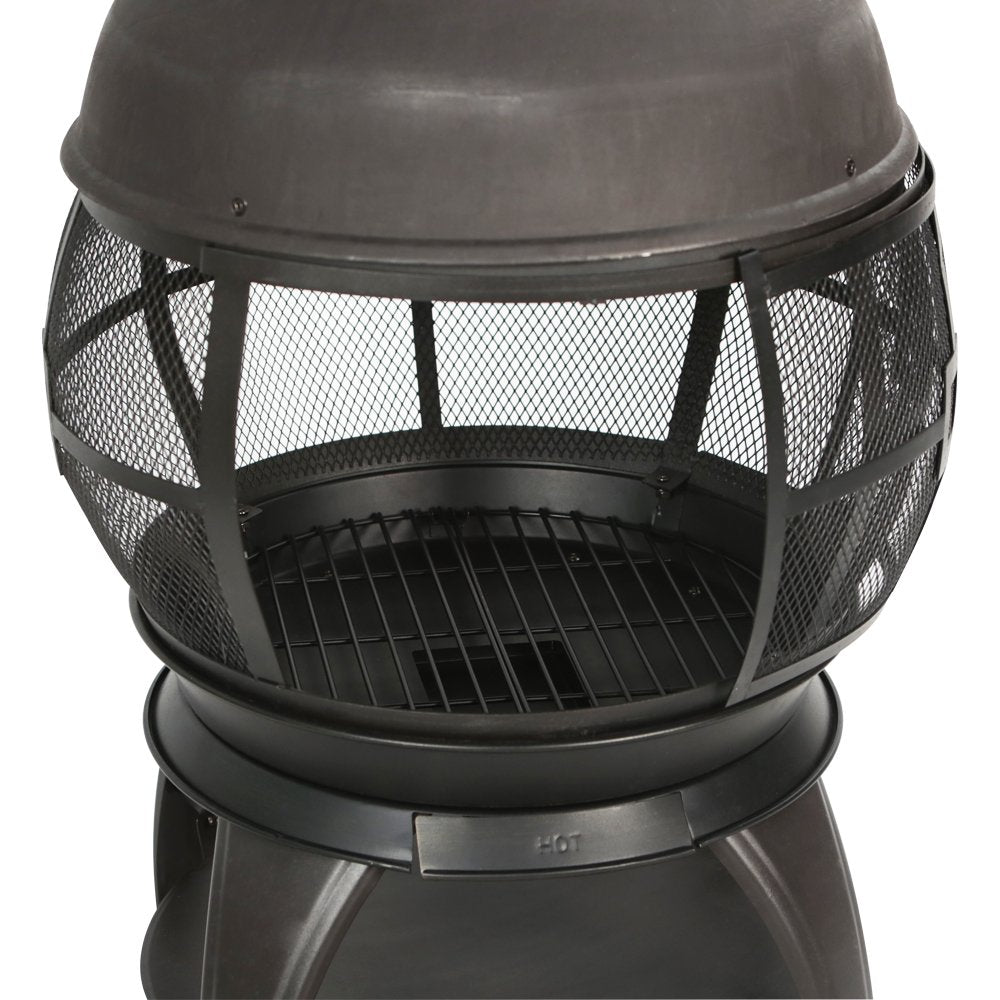 17 Inch Wood Burning Chiminea Fire Pits, Black