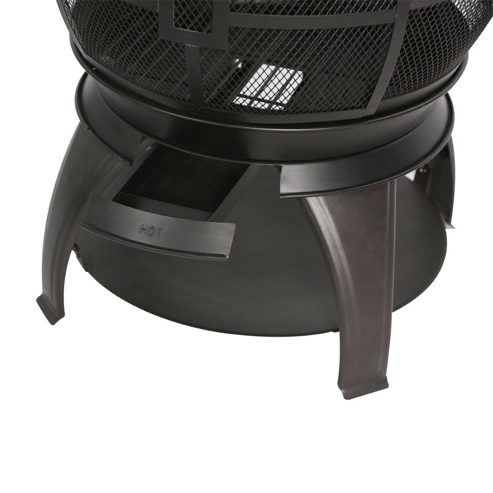 17 Inch Wood Burning Chiminea Fire Pits, Black