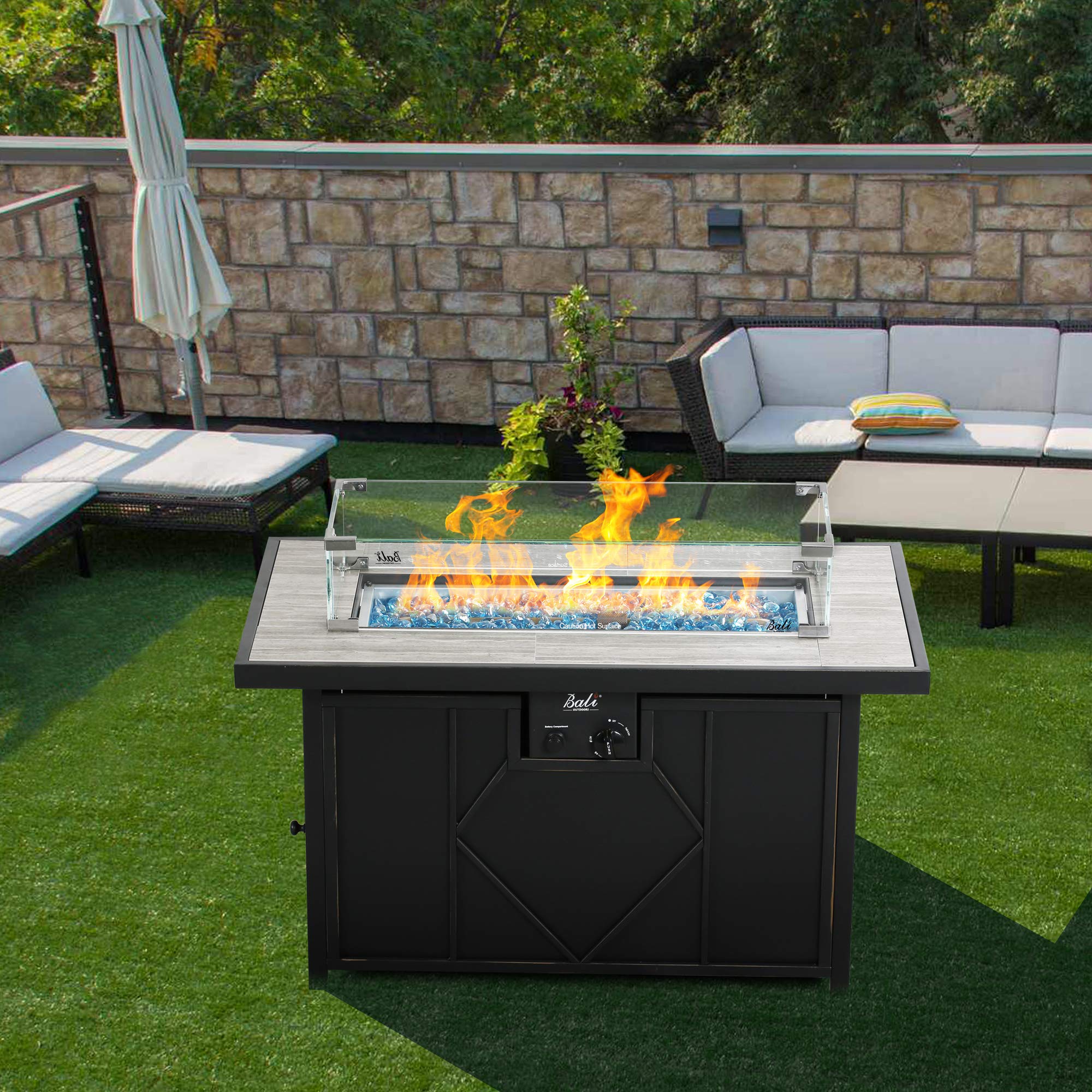 42 inch Fire Pit Table Wind Guard