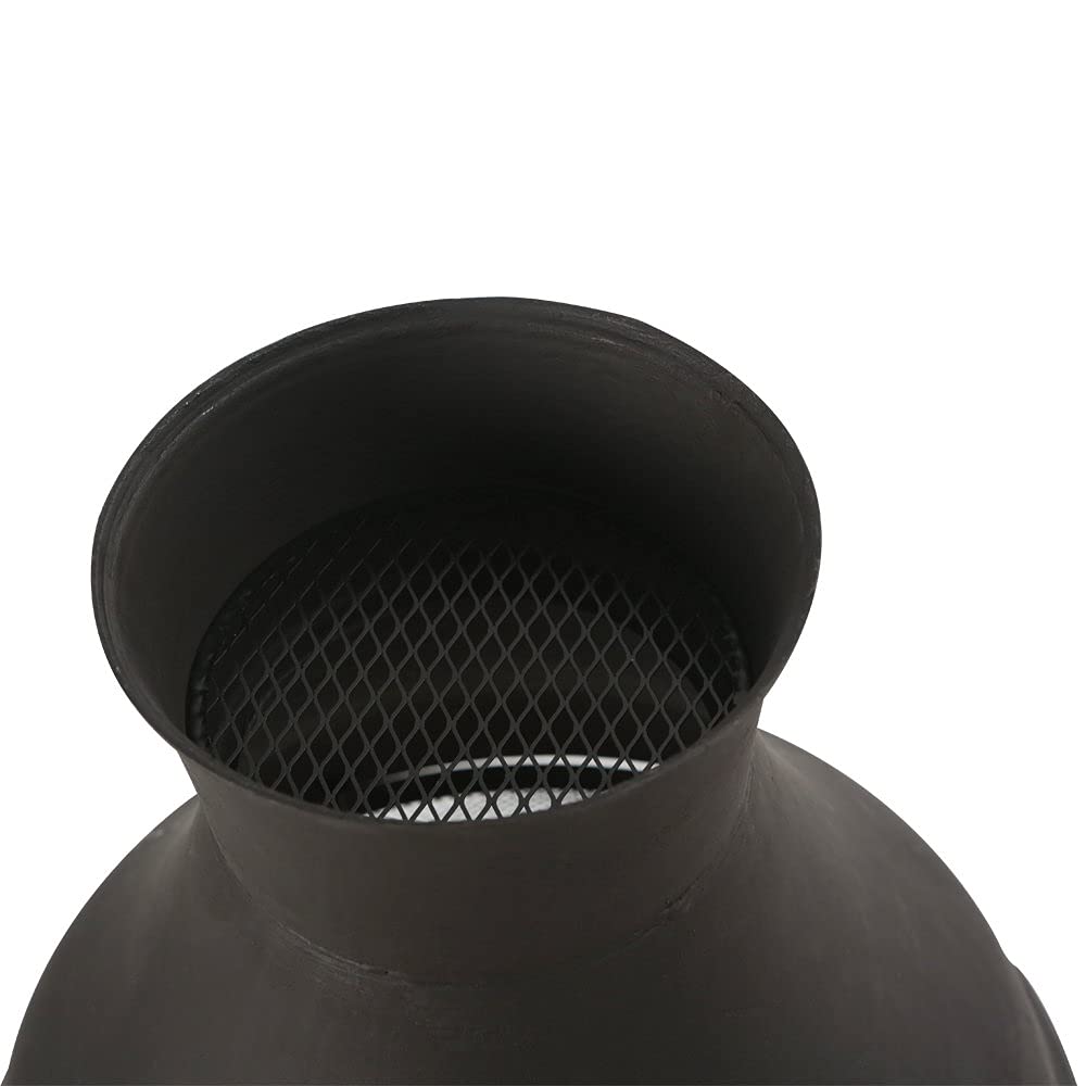 17 Inch Wood Burning Chiminea Fire Pits, Black