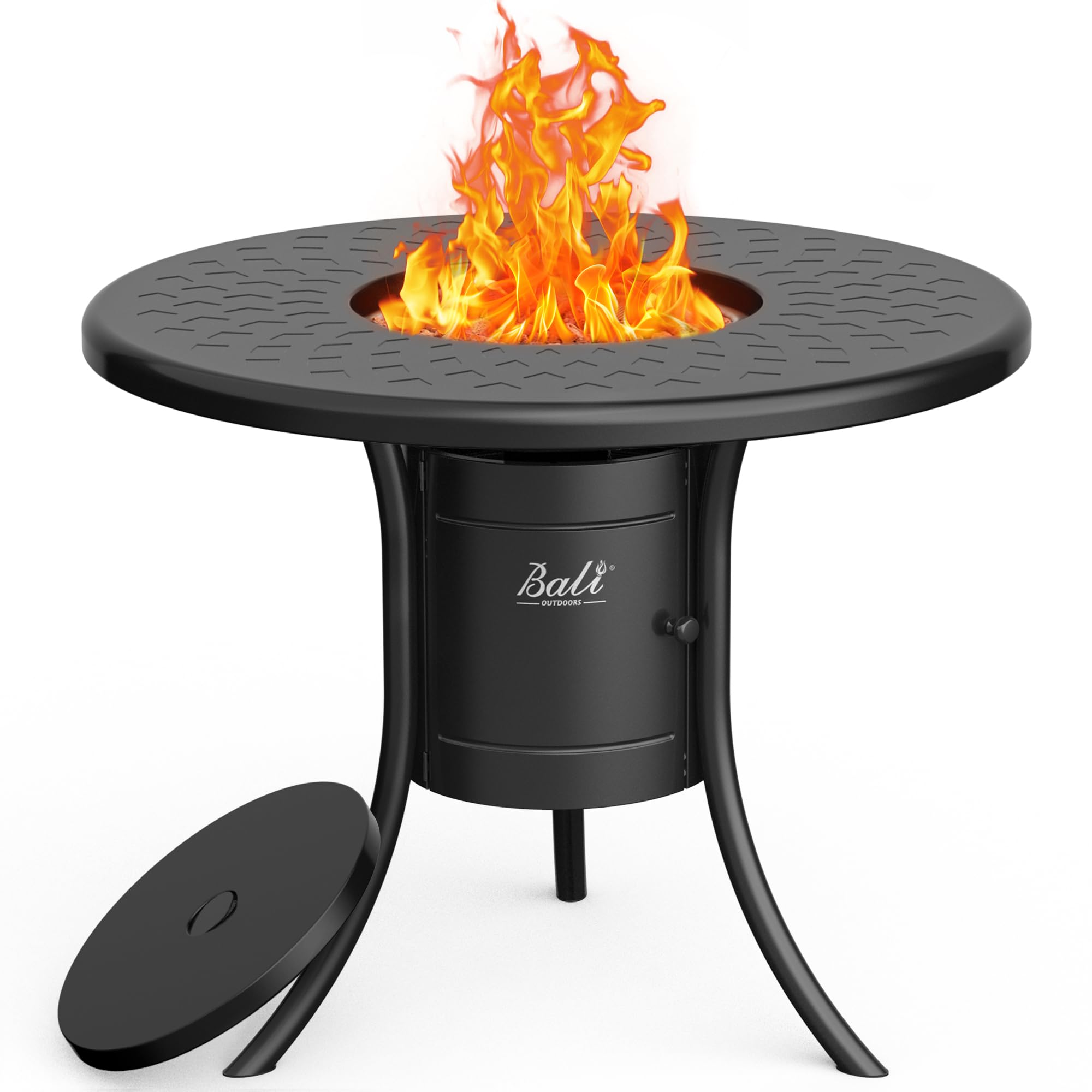26 Inch Propane Fire Pit for Outdoor, Black