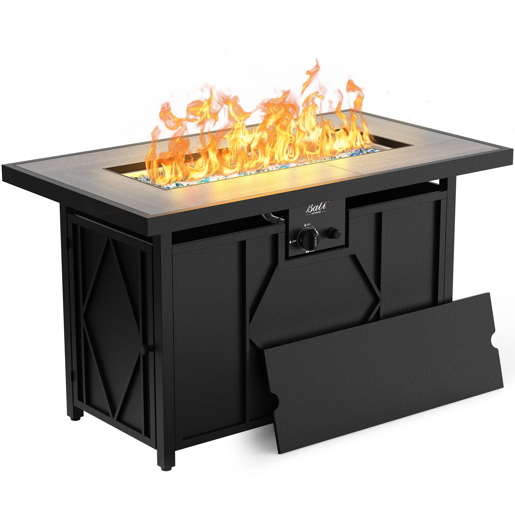 42 Inch Propane Fire Pit Table, Black