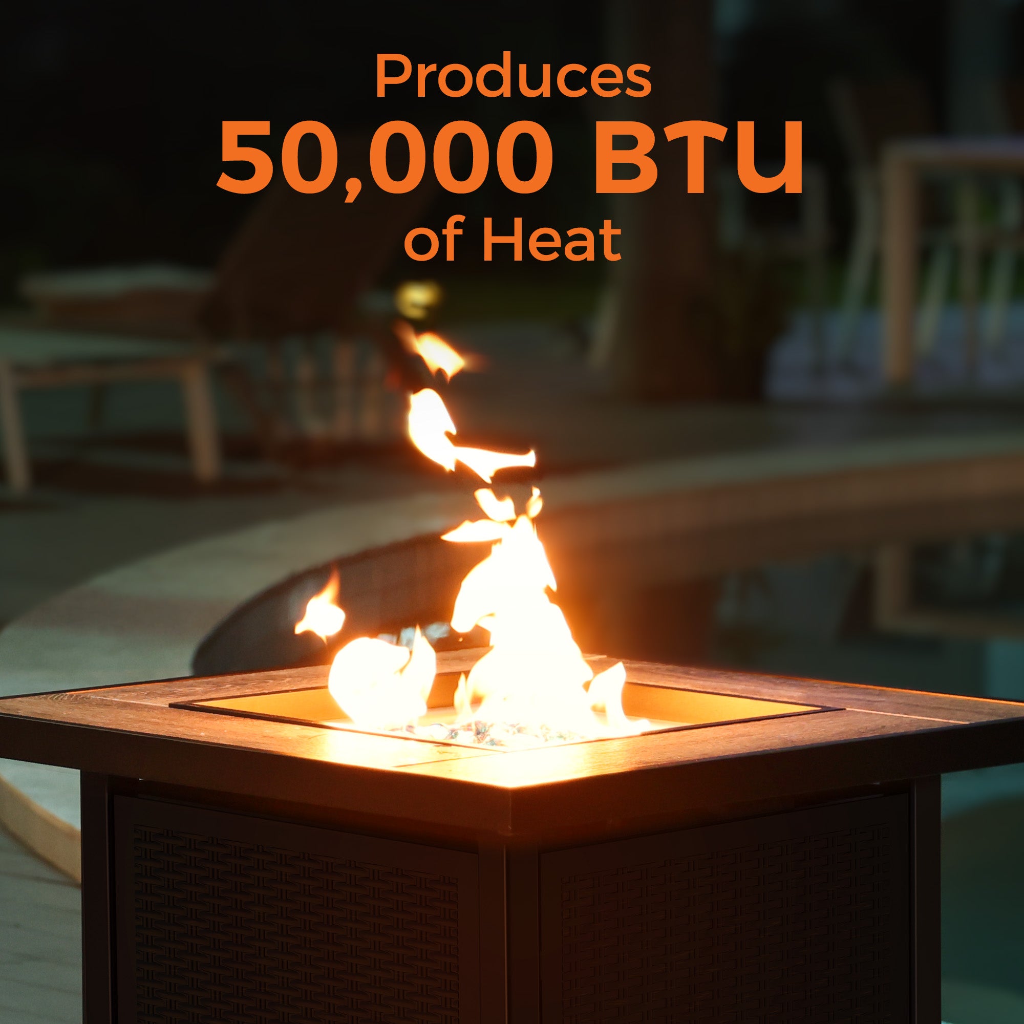 30 Inch Propane Fire Pit for Outdoor, Black