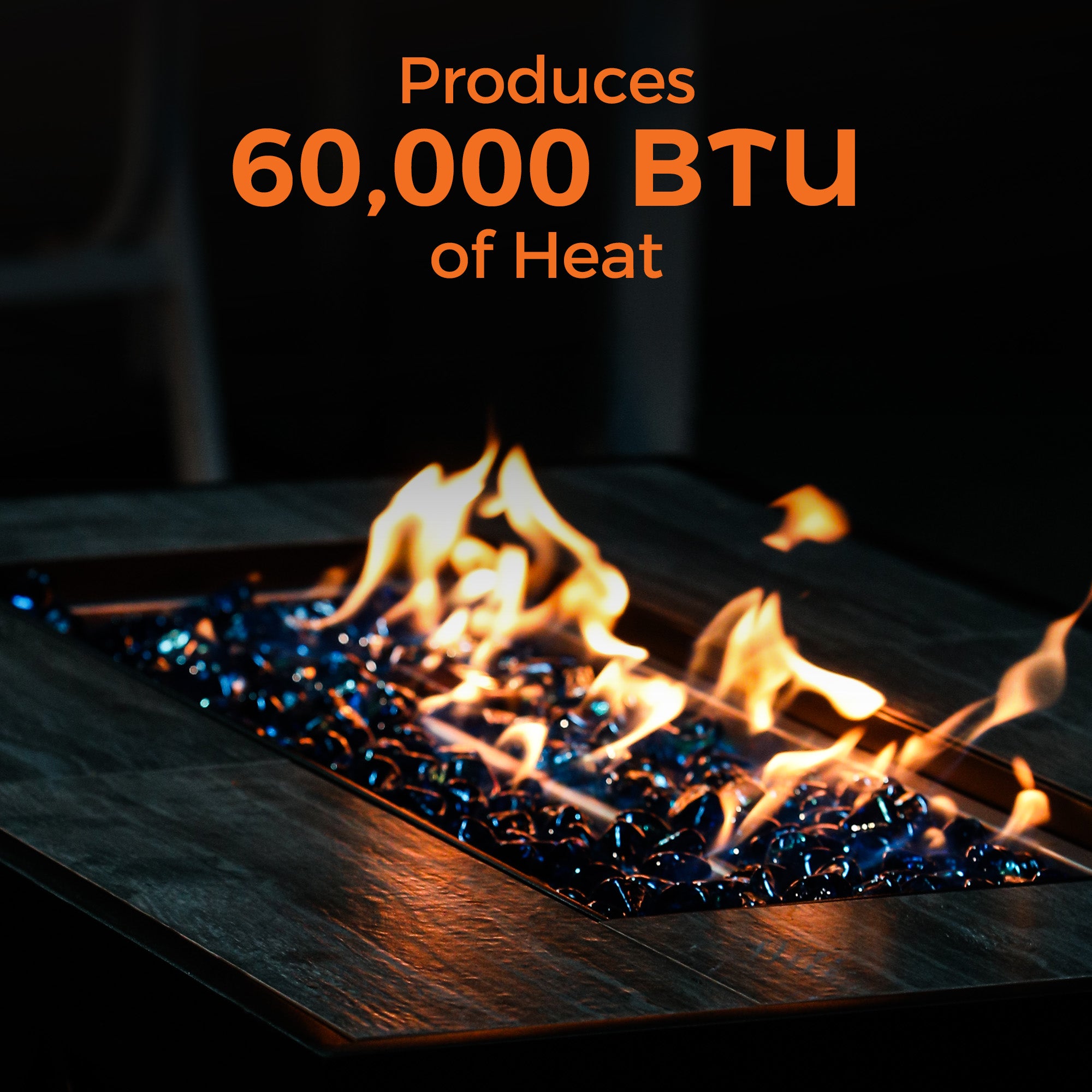 42 Inch Propane Fire Pit Table, Black