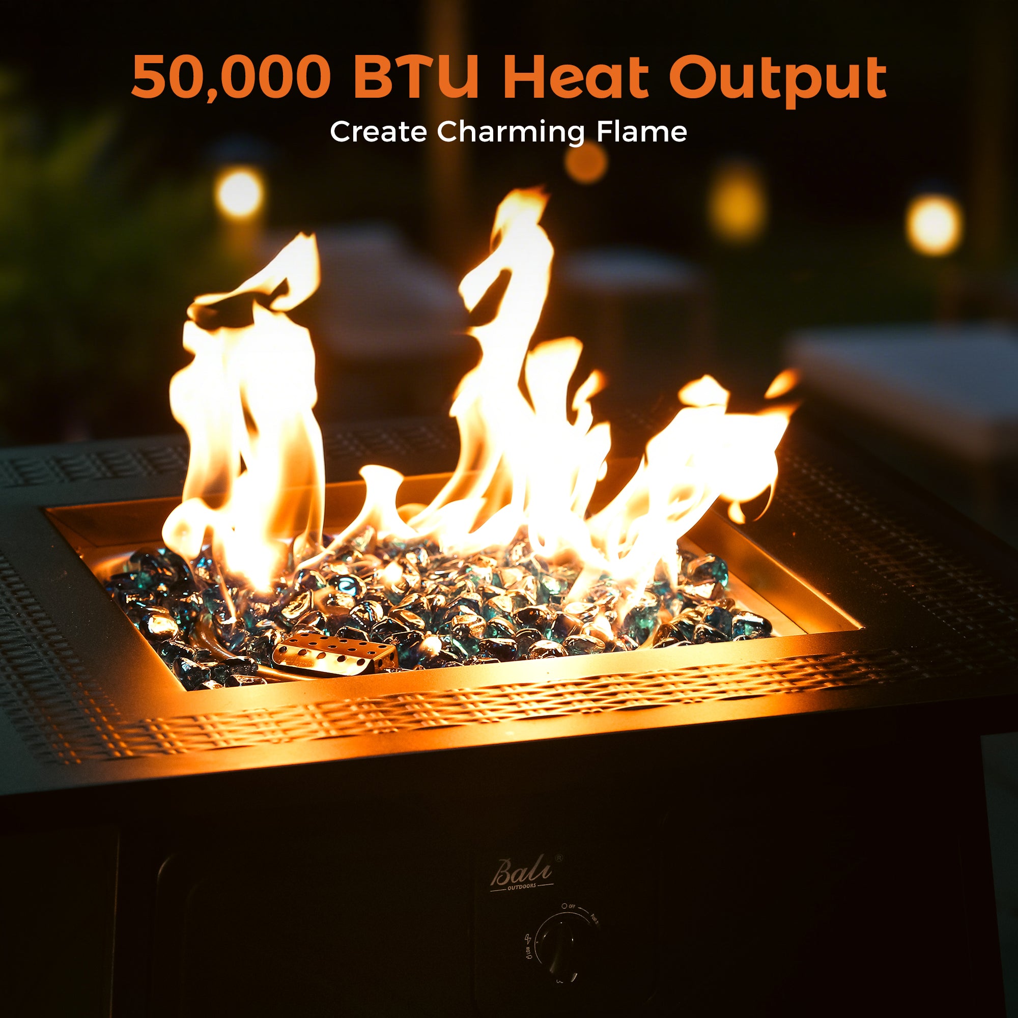 28 Inch Propane Fire Pit Table, Black