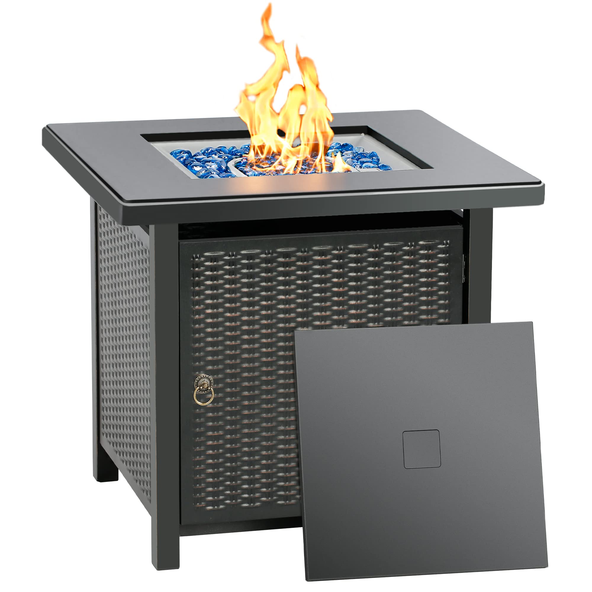 28 Inch Propane Fire Pit, Black