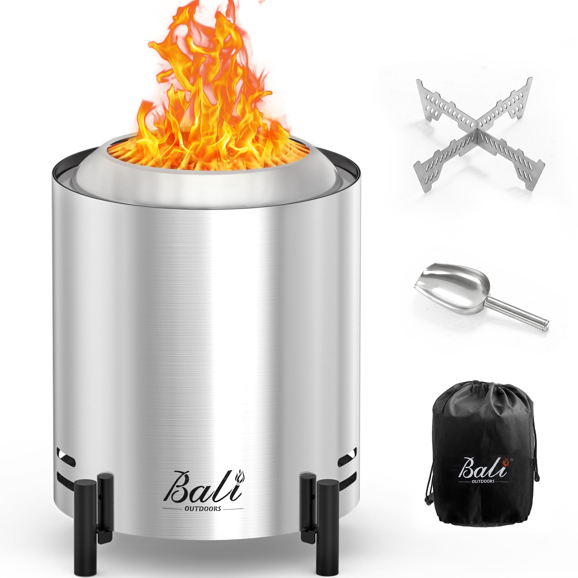 6.5 inch Tabletop Wood Fire Pit Round, Sliver