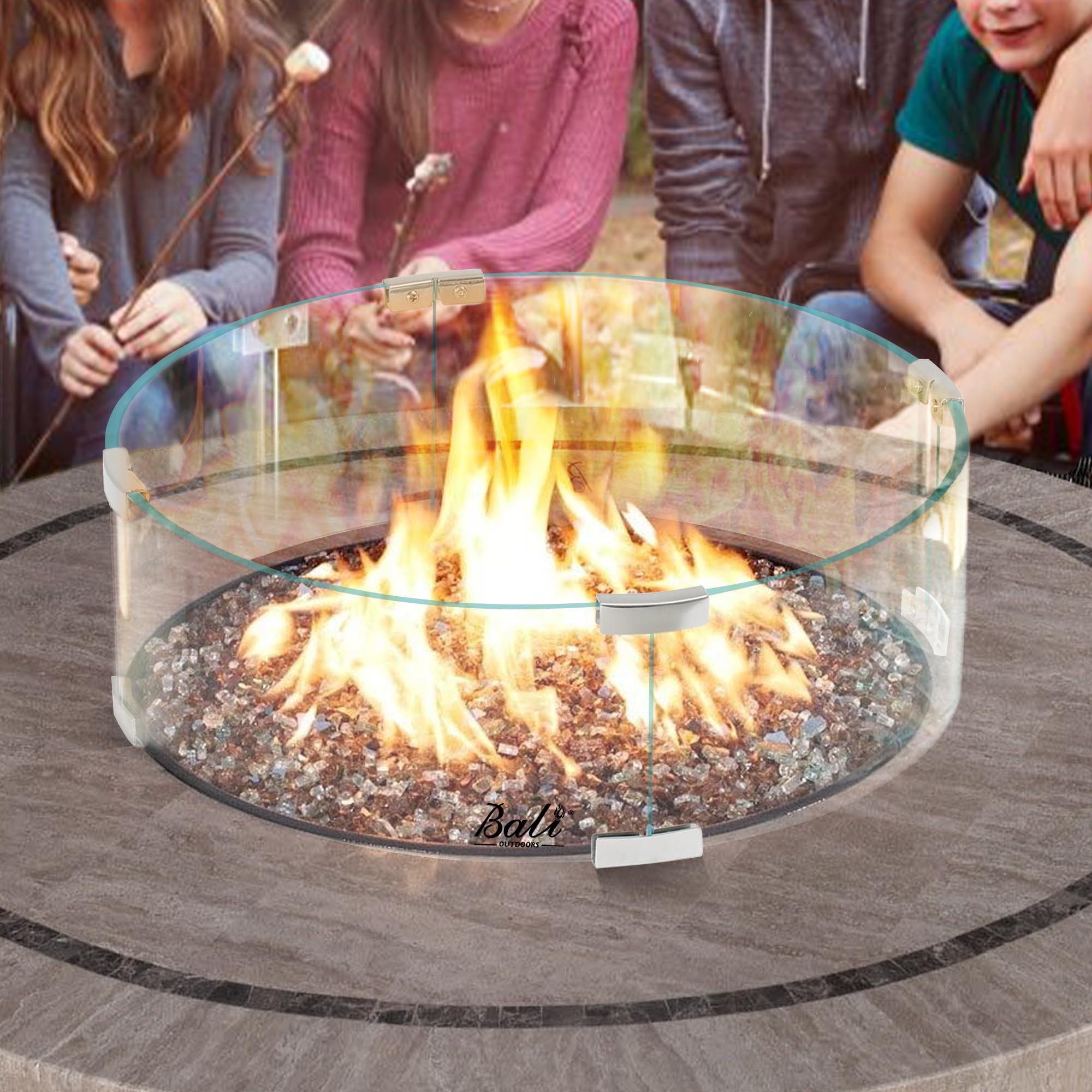 18.5 Inch Fire Pit Glass Wind Guard