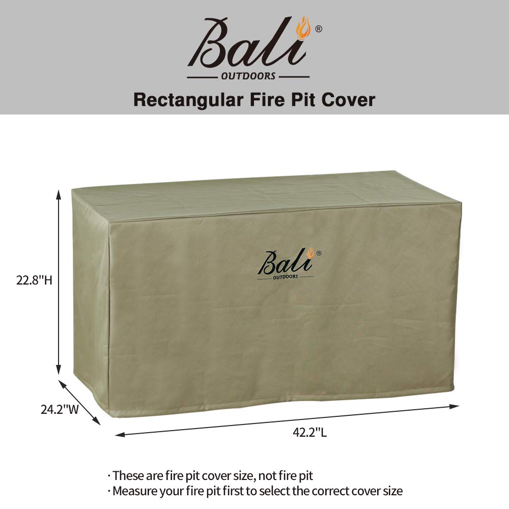 42 Inch Rectangular Fire Pit Covers, Brown