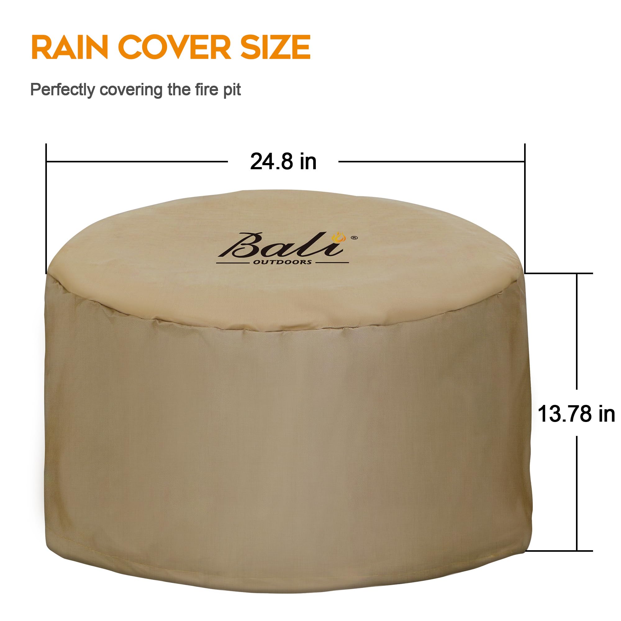 25 Inch Round Fire Pit Cover, Brown